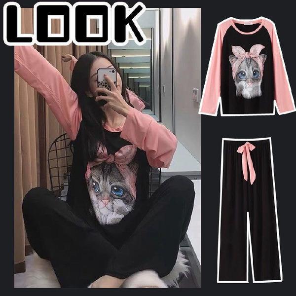 2024 Women's Cartoon Long Sleeve Pajama Set