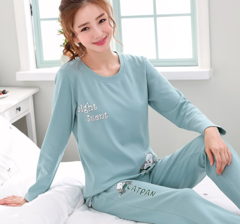 Cute Cartoon Long Sleeve Pajama Set for Women