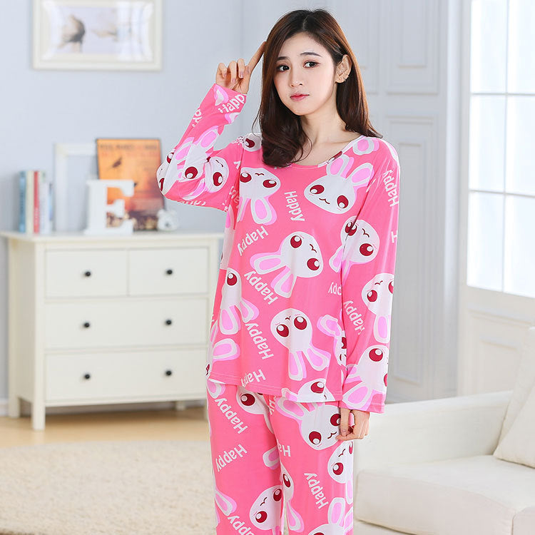 Cute Cartoon Long Sleeve Pajama Set for Women
