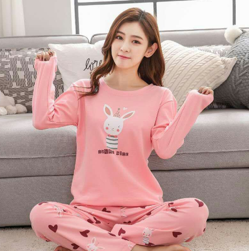 Cute Cartoon Long Sleeve Pajama Set for Women